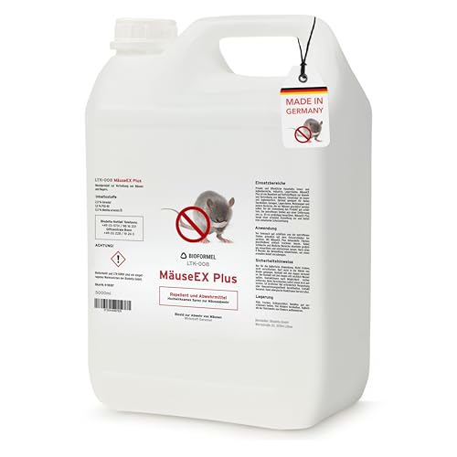 BIOFORMEL Mäuse Ex Spray Plus 5L – Effektive Mäuse- & Rattenabwehr für Innen & Außen – Geraniol Wirkung!