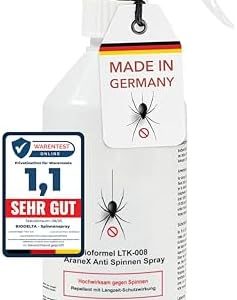 BIODELTA LTK-008 Spinnenspray 500 ml - Effektive Spinnenabwehr für Innenräume - Biologisch abbaubar & sicher aus Deutsch