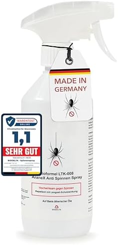 BIODELTA LTK-008 Spinnenspray 500 ml - Effektive Spinnenabwehr für Innenräume - Biologisch abbaubar & sicher aus Deutsch