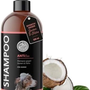 Annimally Anti-Zecken und Flohshampoo für Hunde - Effektiv gegen Parasiten & Milben im Freien (500ml)