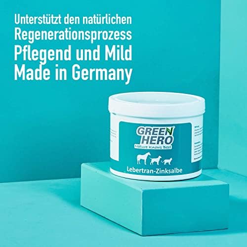 GreenHero Lebertran-Zinksalbe 500g für Hautprobleme bei Haustieren, Wundheilung & Juckreiz, ideaal für Pferde, Hunde, Ka