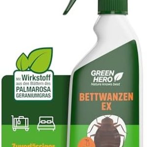 Green Hero Bettwanzen-Ex Spray 500 ml | Effektiver Schutz gegen Bettwanzen und Milben | Ideal für Matratzen und Bettgest