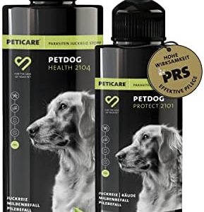 Peticare Anti-Parasiten Set für Hunde | Effektiver Schutz gegen Flöhe & Milben | Juckreizlinderung & Regeneration – Loti