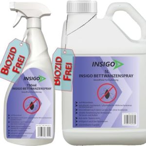 INSIGO Bettwanzen Spray 5,75 Liter – Effektive Bettwanzen Abwehr für Ihr Zuhause – Schnelle Kontrolle und Lösung gegen W