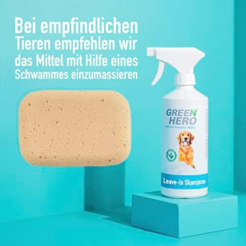 Green Hero Leave-in Shampoo für Hunde 500 ml – schnelltrocknendes Trockenshampoo für mühelose, gründliche Reinigung unte