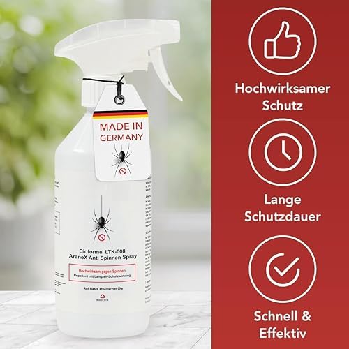 BIODELTA LTK-008 Spinnenspray 500 ml - Effektive Spinnenabwehr für Innenräume - Biologisch abbaubar & sicher aus Deutsch