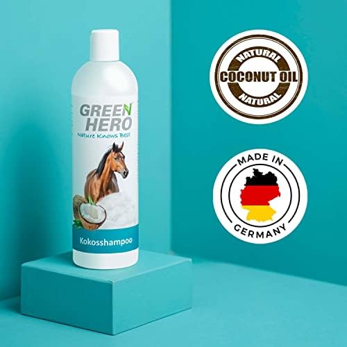 Green Hero Kokosshampoo für Pferde - Intensivpflege für Fell, Schweif & Mähne - 500ml, natürliches Kokosöl, ohne Silikon