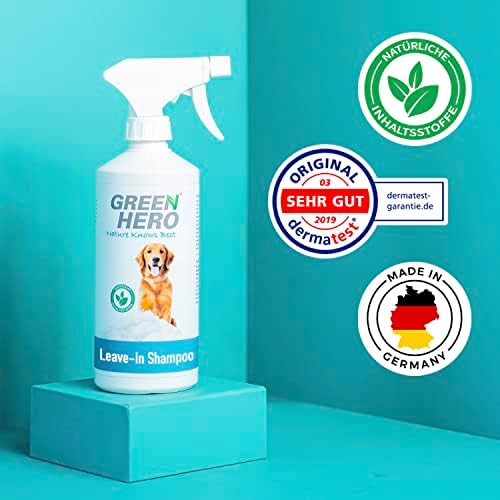 Green Hero Leave-in Shampoo für Hunde 500 ml – schnelltrocknendes Trockenshampoo für mühelose, gründliche Reinigung unte