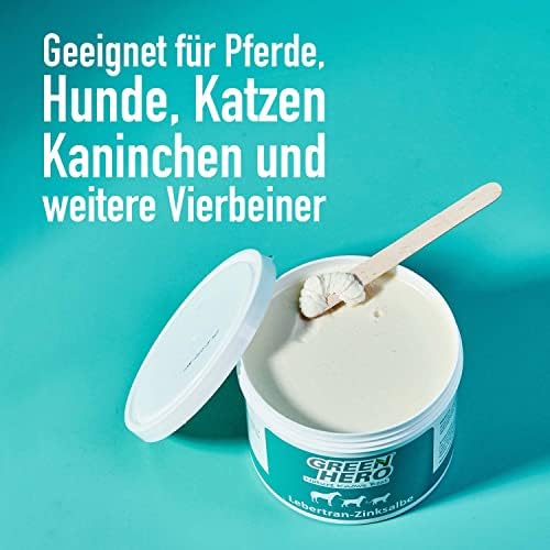 GreenHero Lebertran-Zinksalbe 500g für Hautprobleme bei Haustieren, Wundheilung & Juckreiz, ideaal für Pferde, Hunde, Ka