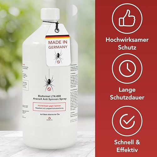 BIODELTA LTK-008 Spinnenspray 500 ml - Effektive Spinnenabwehr für Innenräume - Biologisch abbaubar & sicher aus Deutsch