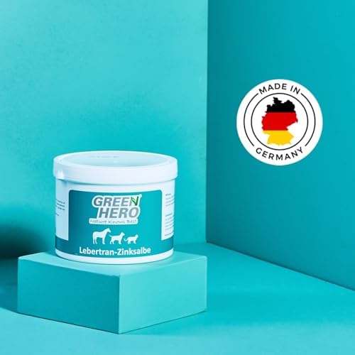 GreenHero Lebertran-Zinksalbe 500g für Hautprobleme bei Haustieren, Wundheilung & Juckreiz, ideaal für Pferde, Hunde, Ka