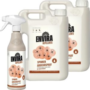 Envira Spinnen Abwehrspray 500 ml + 2 x 2 Liter - Effektives Spray für langanhaltenden Schutz gegen Spinnen in der Wohnu