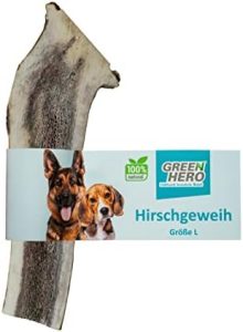 Green Hero Hirschgeweih Kausnack L - 14 cm natürlicher Kauartikel für gesunde Zähne und Kiefer bei Hunden