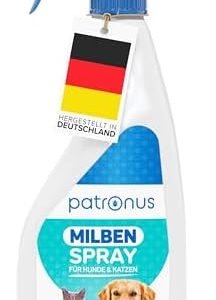 Milbenspray für Hunde & Katzen - Effektiver Schutz mit ätherischen Ölen, 500ml Grasmilbenabwehr für Zuhause, dezenter Du