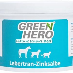 GreenHero Lebertran-Zinksalbe 500g für Hautprobleme bei Haustieren, Wundheilung & Juckreiz, ideaal für Pferde, Hunde, Ka