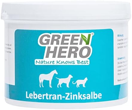 GreenHero Lebertran-Zinksalbe 500g für Hautprobleme bei Haustieren, Wundheilung & Juckreiz, ideaal für Pferde, Hunde, Ka
