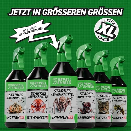 RepellShield® Spinnenspray 250ml - Ultrakonzentriertes Anti-Spinnenmittel für Innen & Außen - Effektiver Schutz mit Gera