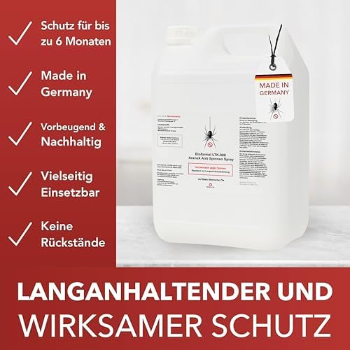BIODELTA LTK-008 Spinnenspray 500 ml - Effektive Spinnenabwehr für Innenräume - Biologisch abbaubar & sicher aus Deutsch