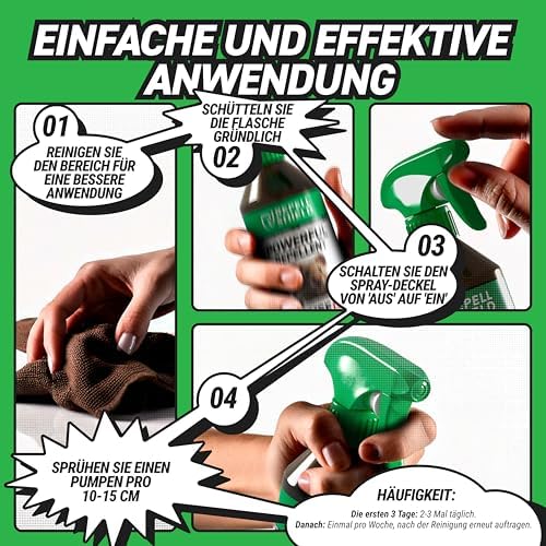RepellShield® Spinnenspray 250ml - Ultrakonzentriertes Anti-Spinnenmittel für Innen & Außen - Effektiver Schutz mit Gera
