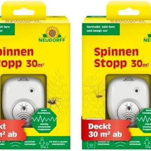 Neudorff SpinnenStopp 30m² – Sofortiger Spinnenvertreiber für Wohnräume, Dachböden & Keller, 2 Stück