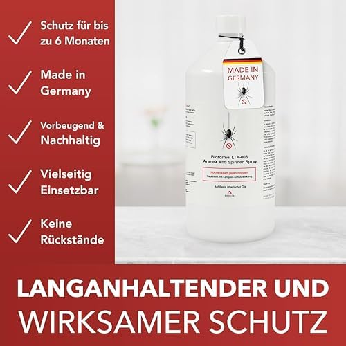 BIODELTA LTK-008 Spinnenspray 500 ml - Effektive Spinnenabwehr für Innenräume - Biologisch abbaubar & sicher aus Deutsch