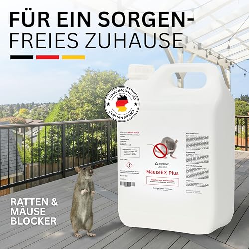 BIOFORMEL Mäuse Ex Spray Plus 5L – Effektive Mäuse- & Rattenabwehr für Innen & Außen – Geraniol Wirkung!