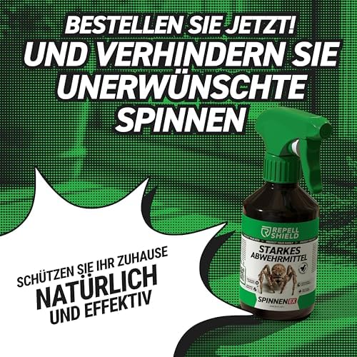 RepellShield® Spinnenspray 250ml - Ultrakonzentriertes Anti-Spinnenmittel für Innen & Außen - Effektiver Schutz mit Gera