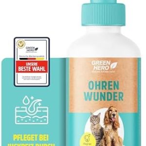 Green Hero Ohrentropfen 200 ml | Effektive Ohrenpflege für Katzen und Hunde gegen Ohrmilben und Entzündungen