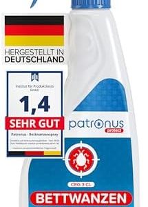 Patronus Bettwanzen-Spray 500 ml - Hochwirksamer Schutz mit Eukalyptusduft für Ihr Schlafzimmer